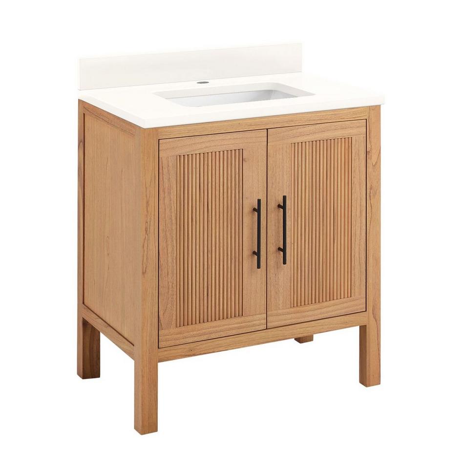 30" Ayanna Vanity with Rectangular Undermount Sink - Natural Mindi - Arctic White Quartz Single Hole, , large image number 0