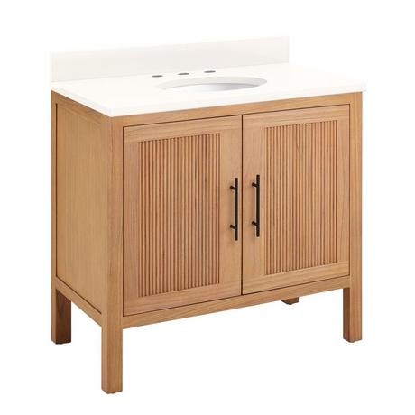 36" Ayanna Mindi Vanity with Undermount Sink - Natural Mindi