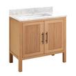 36" Ayanna Vanity with Rectangular Undermount Sink - Natural Mindi - Carrara Marble Single Hole, , large image number 0