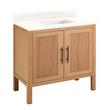 36" Ayanna Vanity with Rectangular Undermount Sink-Natural Mindi-Arctic White Quartz No Faucet Holes, , large image number 0