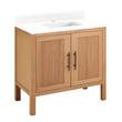 36" Ayanna Vanity with Rectangular Undermount Sink -Natural Mindi-Feathered White Quartz Single Hole, , large image number 0