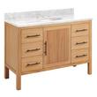 48" Ayanna Vanity with Undermount Sink - Natural Mindi - Carrara Marble Widespread, , large image number 0