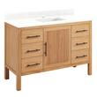 48" Ayanna Vanity with Rectangular Undermount Sink -Natural Mindi-Feathered White Quartz Single Hole, , large image number 0