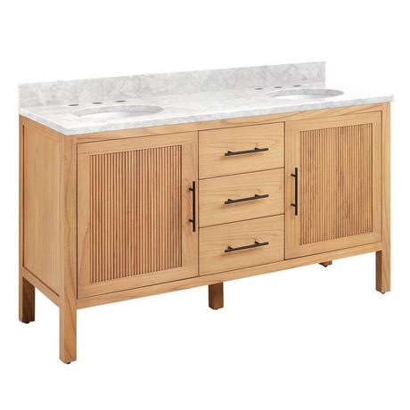 60" Ayanna Mindi Double Vanity with Undermount Sinks - Natural Mindi