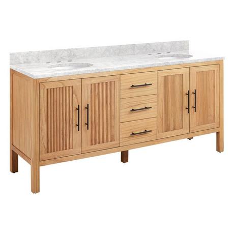 72" Ayanna Mindi Double Vanity with Undermount Sinks - Natural Mindi