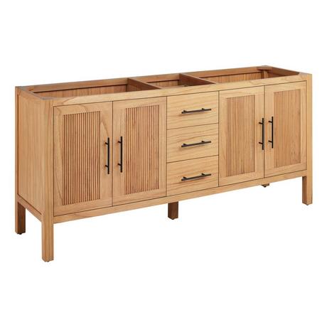 72" Ayanna Double Vanity - Natural Mindi - Vanity Cabinet Only