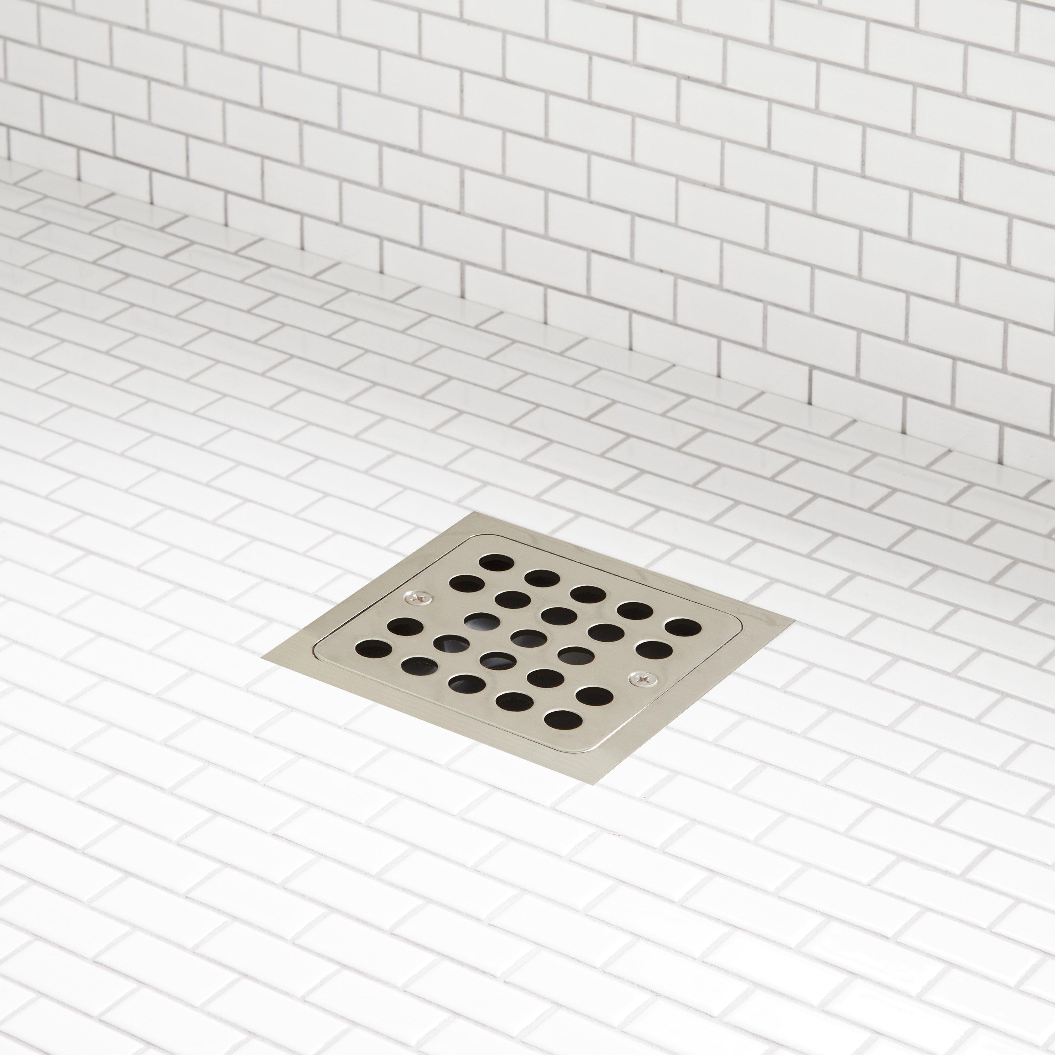 Adelphi Square Shower Drain - Brushed Nickel | Brass | Signature Hardware 481861