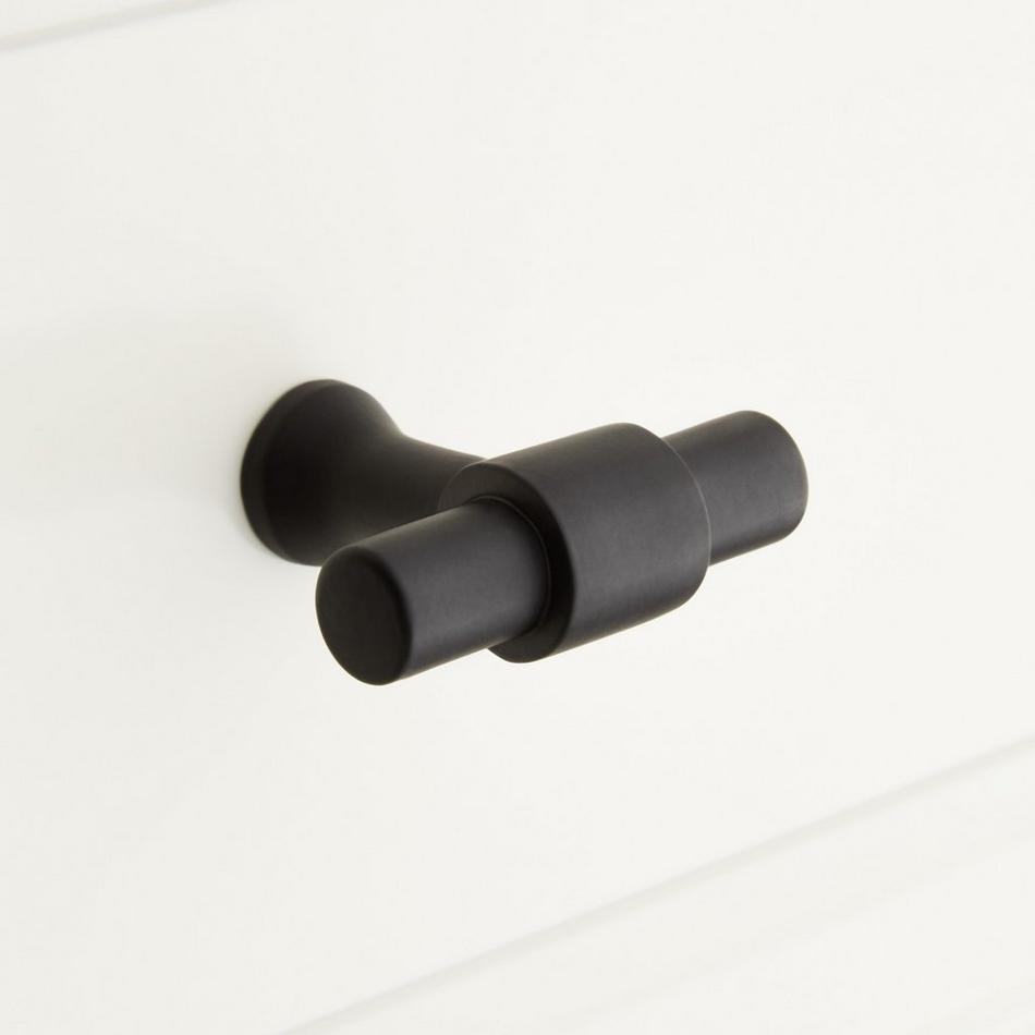 1-3/4" Strasbourg Brass T Knob - Black, , large image number 0