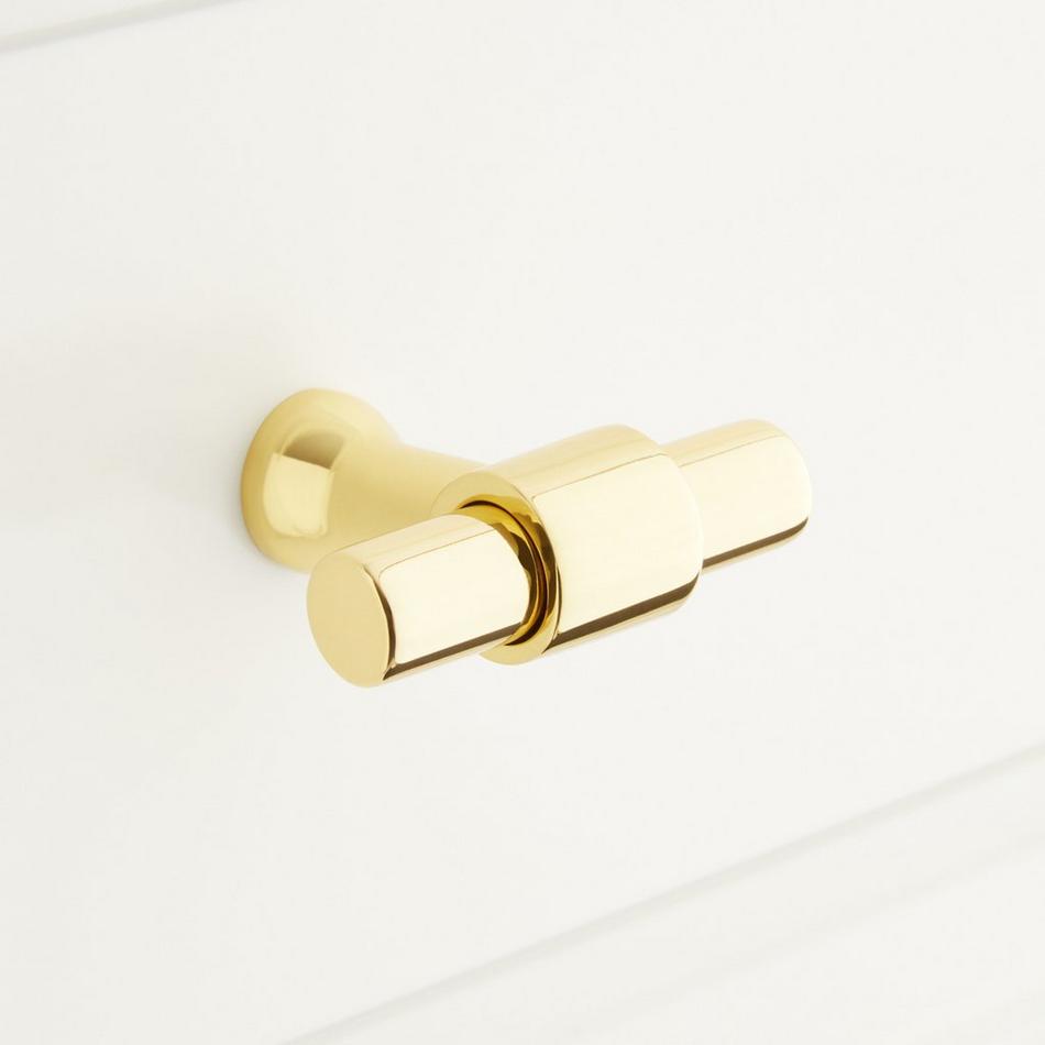1-3/4" Strasbourg Brass T Knob - Polished Brass, , large image number 0