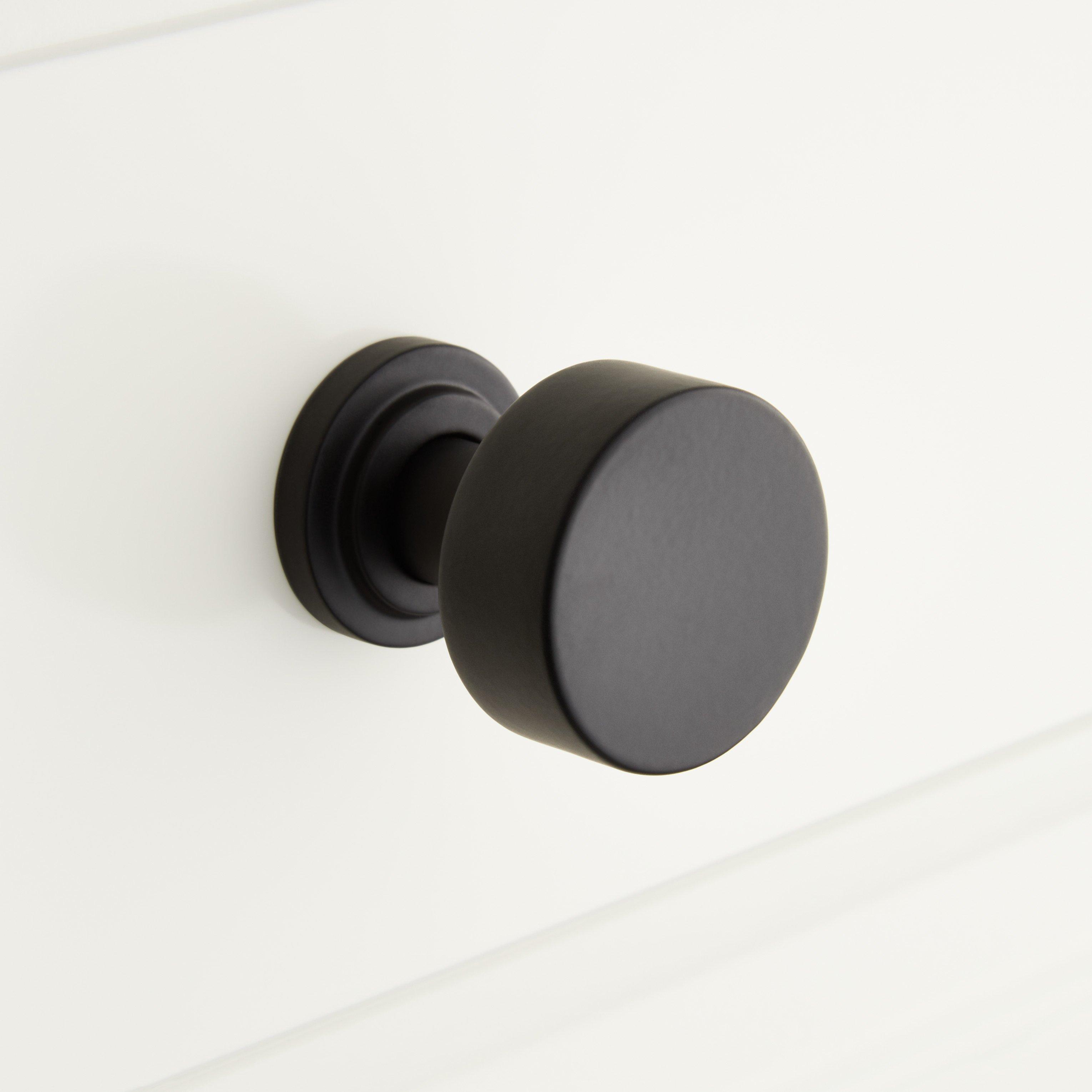 1-1/4" Colmar Brass Cabinet Knob - Black