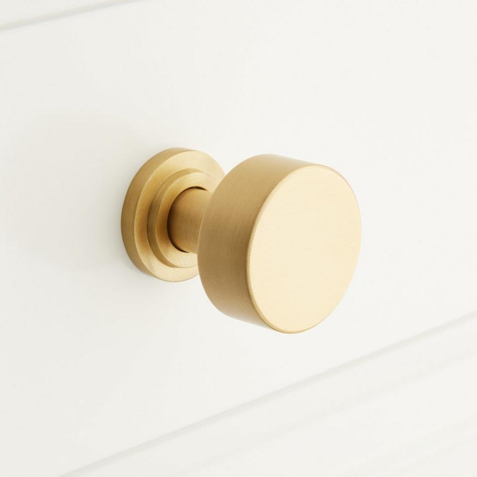 1-1/4" Colmar Brass Cabinet Knob - Satin Brass, , large image number 0