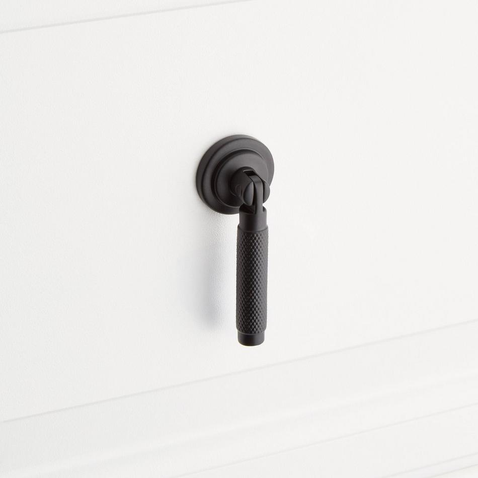 Arles Brass Knurled Drop Pull - Matte Black, , large image number 3