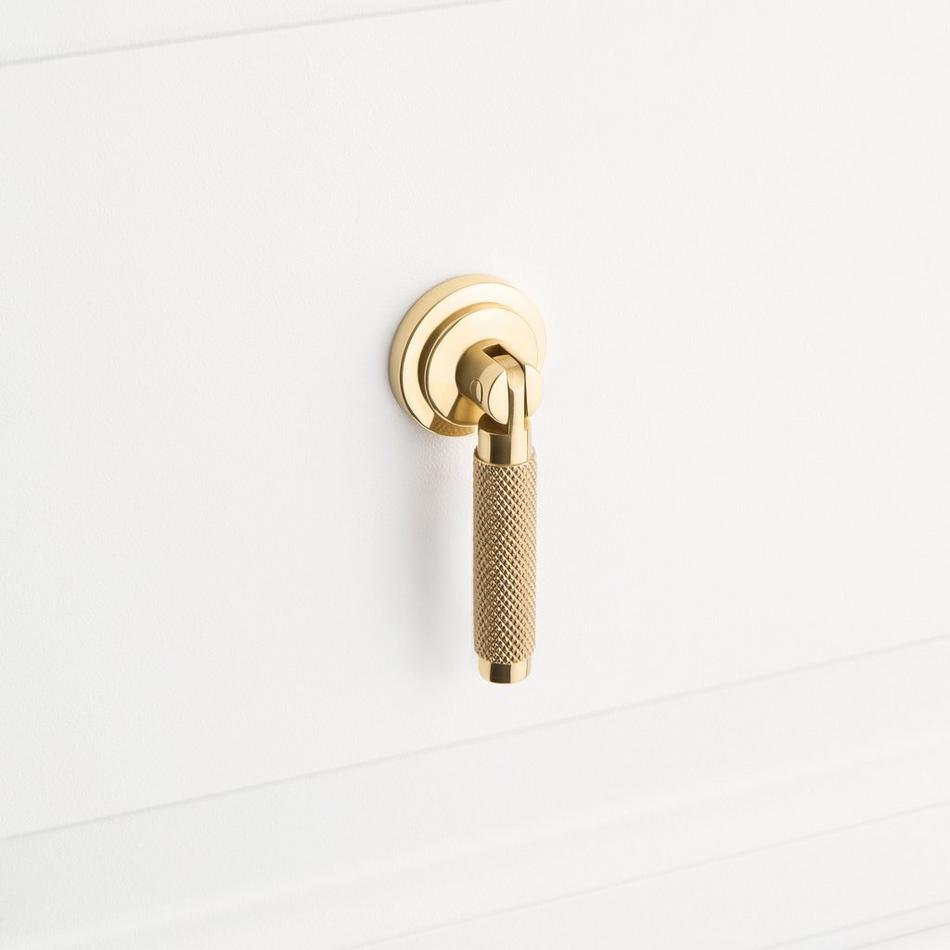 Arles Brass Knurled Drop Pull - Polished Brass, , large image number 3
