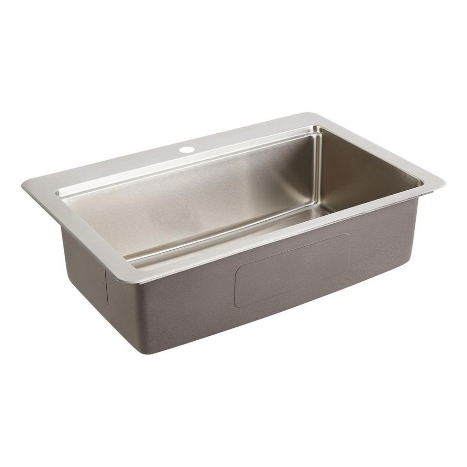 33" Melbrook Stainless Steel Workstation Drop-in Kitchen Sink - One Faucet Hole, , large image number 3
