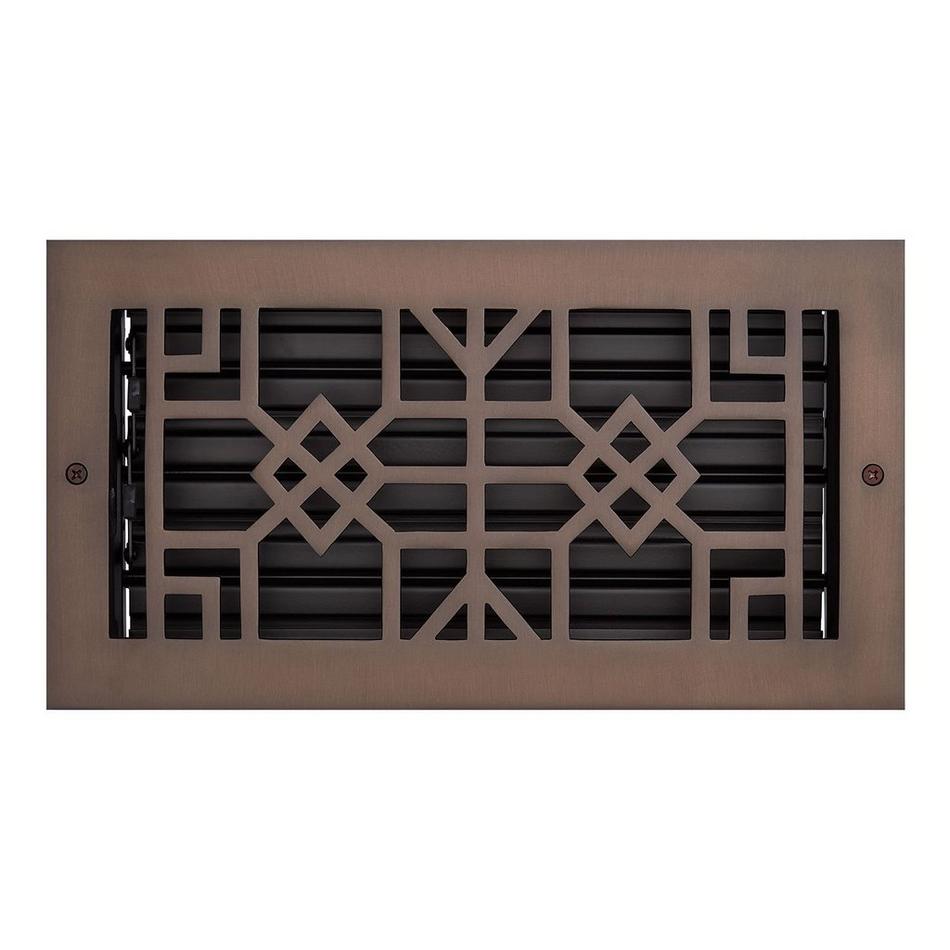 Milnor Solid Brass Wall Register Oil Rubbed Bronze 6" x 10 " (7-3/8" x- 11-3/4" Overall), , large image number 0