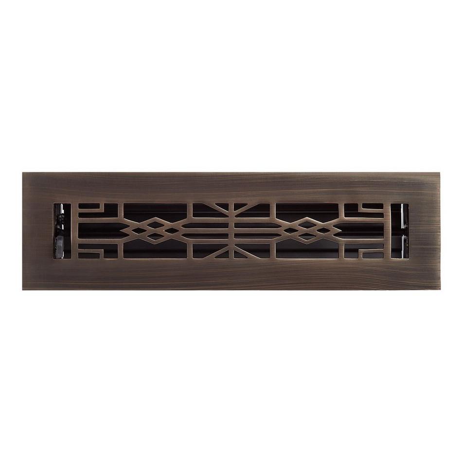 Milnor Solid Brass Floor/Wall Register Antique Brass 2-1/4" x 12" (4" x 13-5/8" Overall), , large image number 0