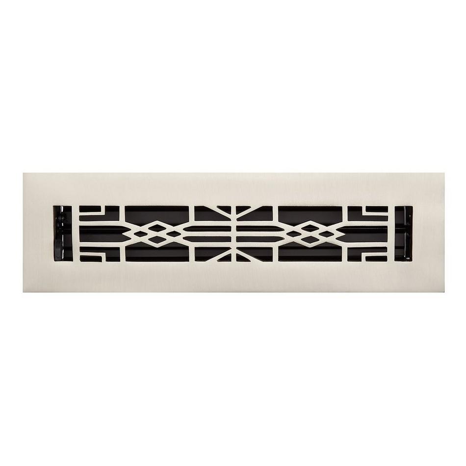 Milnor Solid Brass Floor/Wall Register Brushed Nickel 2-1/4 x 14" (4" 15-5/8" Overall), , large image number 0
