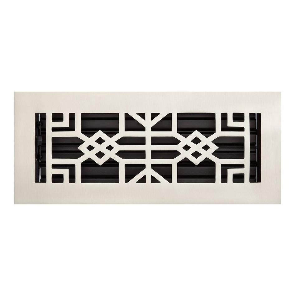 Milnor Solid Brass Floor/Wall Register Brushed Nickel 4" x 10" (5-3/4" 11-5/8" Overall), , large image number 0