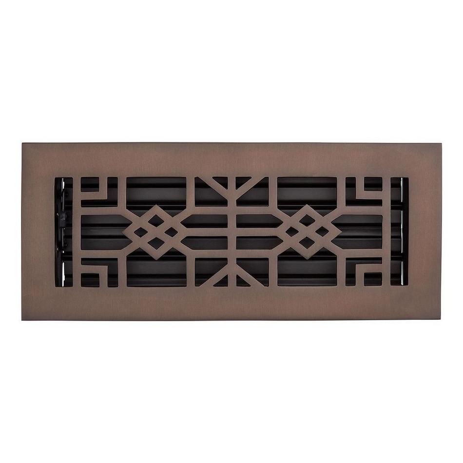Milnor Solid Brass Floor/Wall Register Oil Rubbed Bronze 4" x 14" (5-3/4" x 15-5/8" Overall), , large image number 0