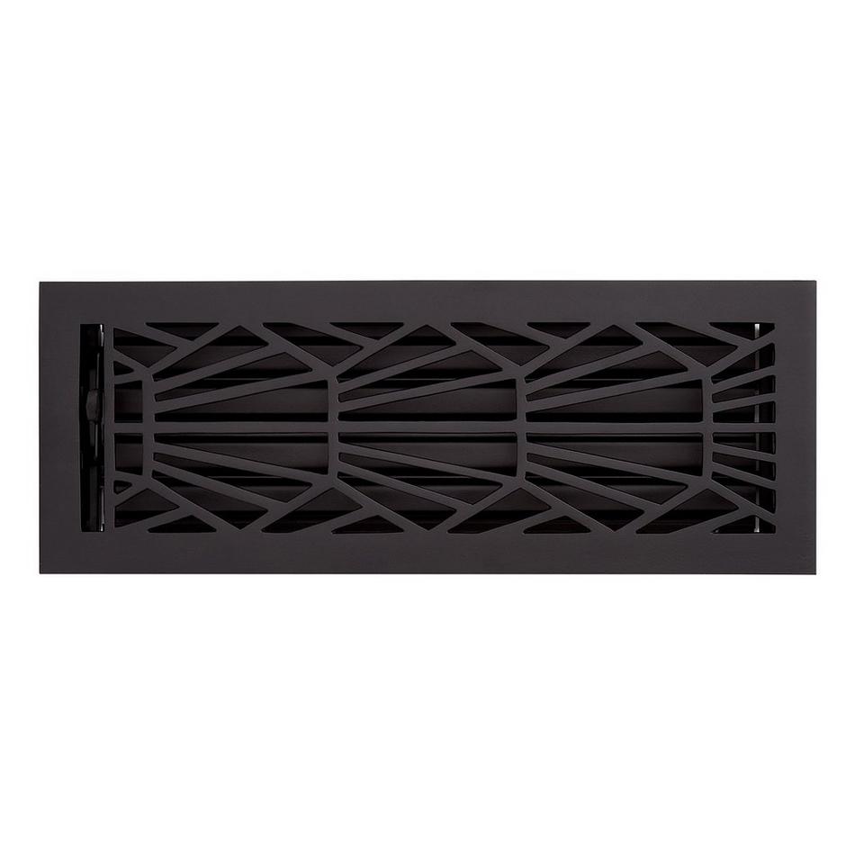 Binney Brass Floor/Wall Register - Matte Black - 4" x 14" (4-7/8" x 15-1/8" Overall), , large image number 0