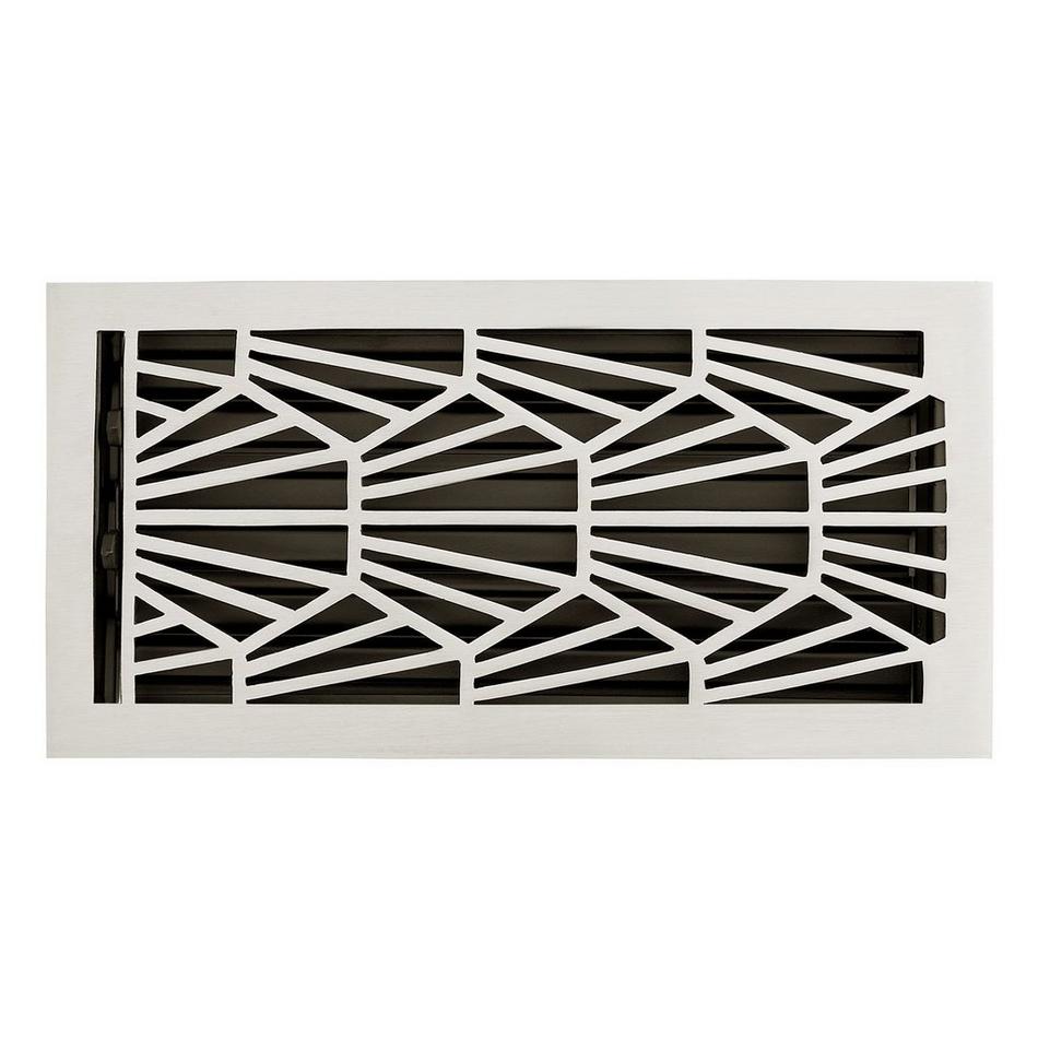 Binney Brass Floor Register - Brushed Nickel - 6" x 10" (6-5/8" x 11-1/8" Overall), , large image number 0