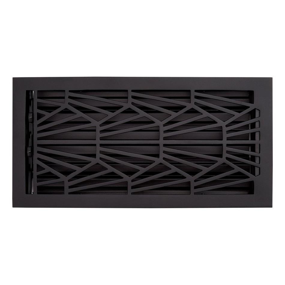 Binney Brass Floor Register - Matte Black - 6" x 14" (6-5/8" x 15" Overall), , large image number 0