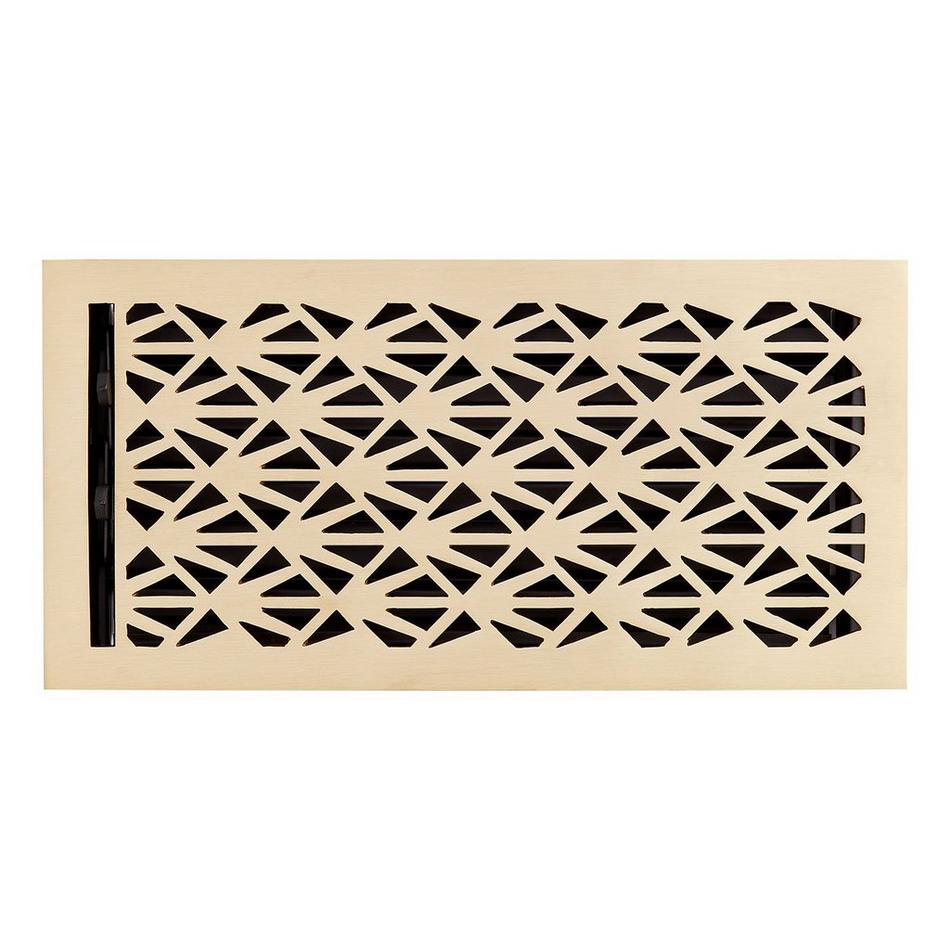 Alexey Brass Floor Register - Brushed Brass - 6" x 10" (6-5/8" x 11-1/8" Overall), , large image number 0