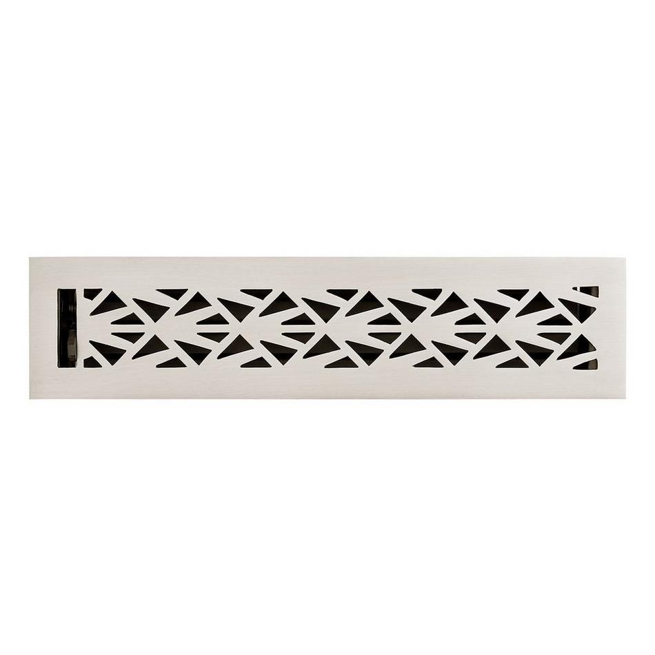 Alexey Brass Floor/Wall Register - Brushed Nickel- 2-1/4" x 12" (3-1/8" x 13-1/8" Overall), , large image number 0