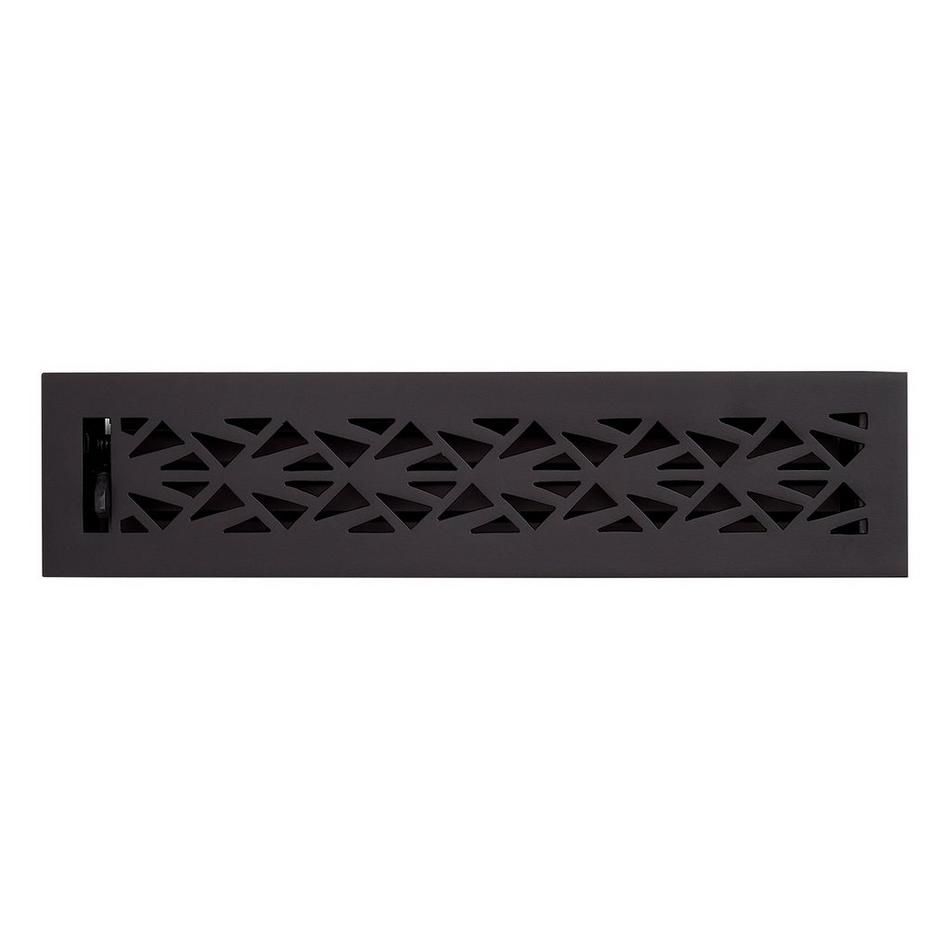 Alexey Brass Floor/Wall Register - Matte Black - 2-1/4" x 14" (3-1/8" x 15"Overall), , large image number 0