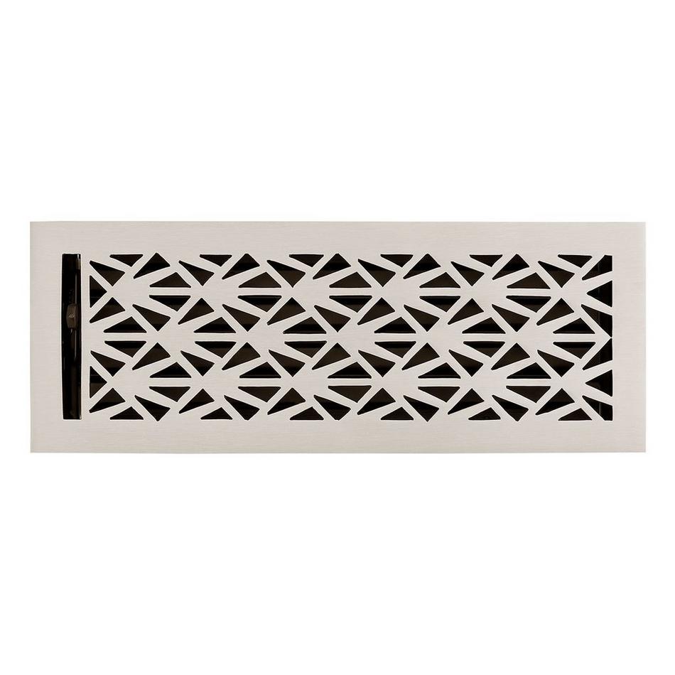 Alexey Brass Floor/Wall Register - Brushed Nickel - 4" x 10" (5" x 11-3/8" Overall), , large image number 0