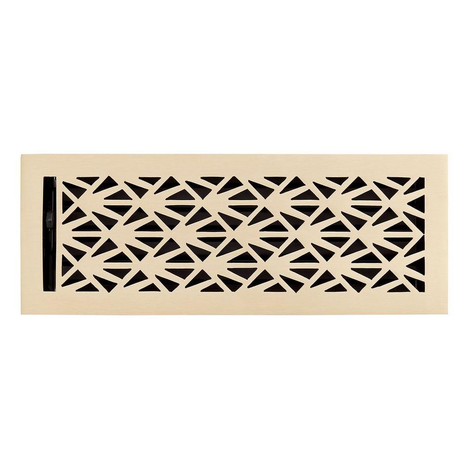 Alexey Brass Floor/Wall Register - Brushed Brass- 4" x 14" (4-7/8" x 15-1/8" Overall), , large image number 0