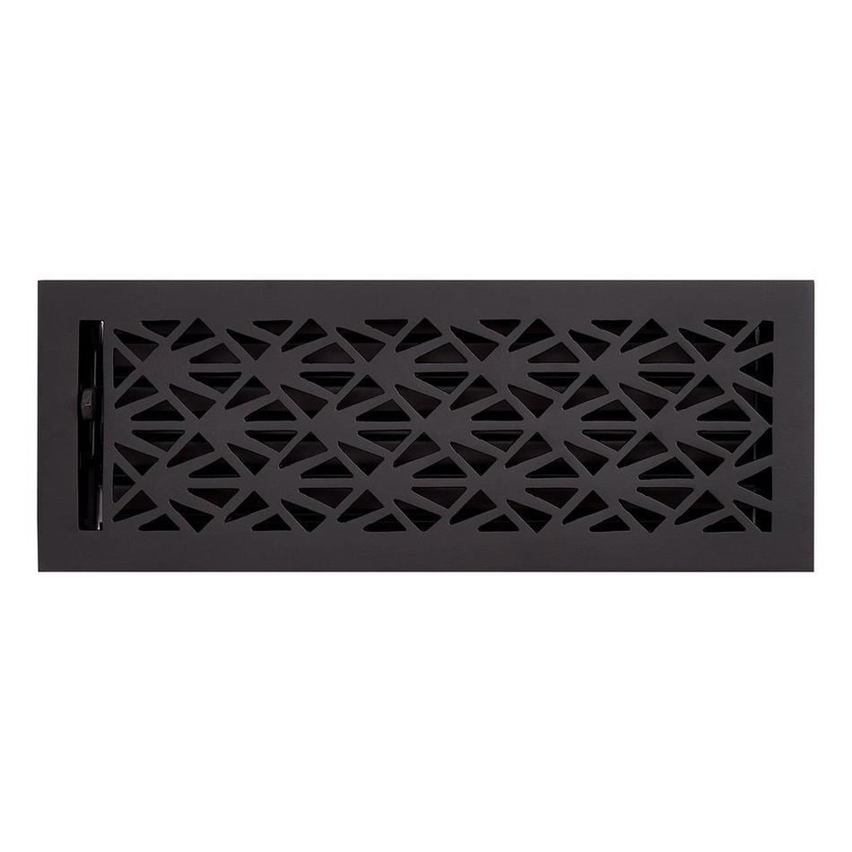 Alexey Brass Floor/Wall Register - Matte Black - 4" x 14" (4-7/8" x 15-1/8" Overall), , large image number 0