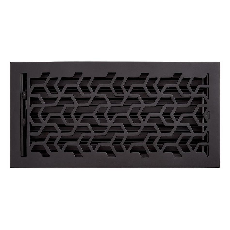 Jastrow Brass Floor Register - Matte Black - 6" x 10" (6-5/8" x 11-1/8" Overall), , large image number 0