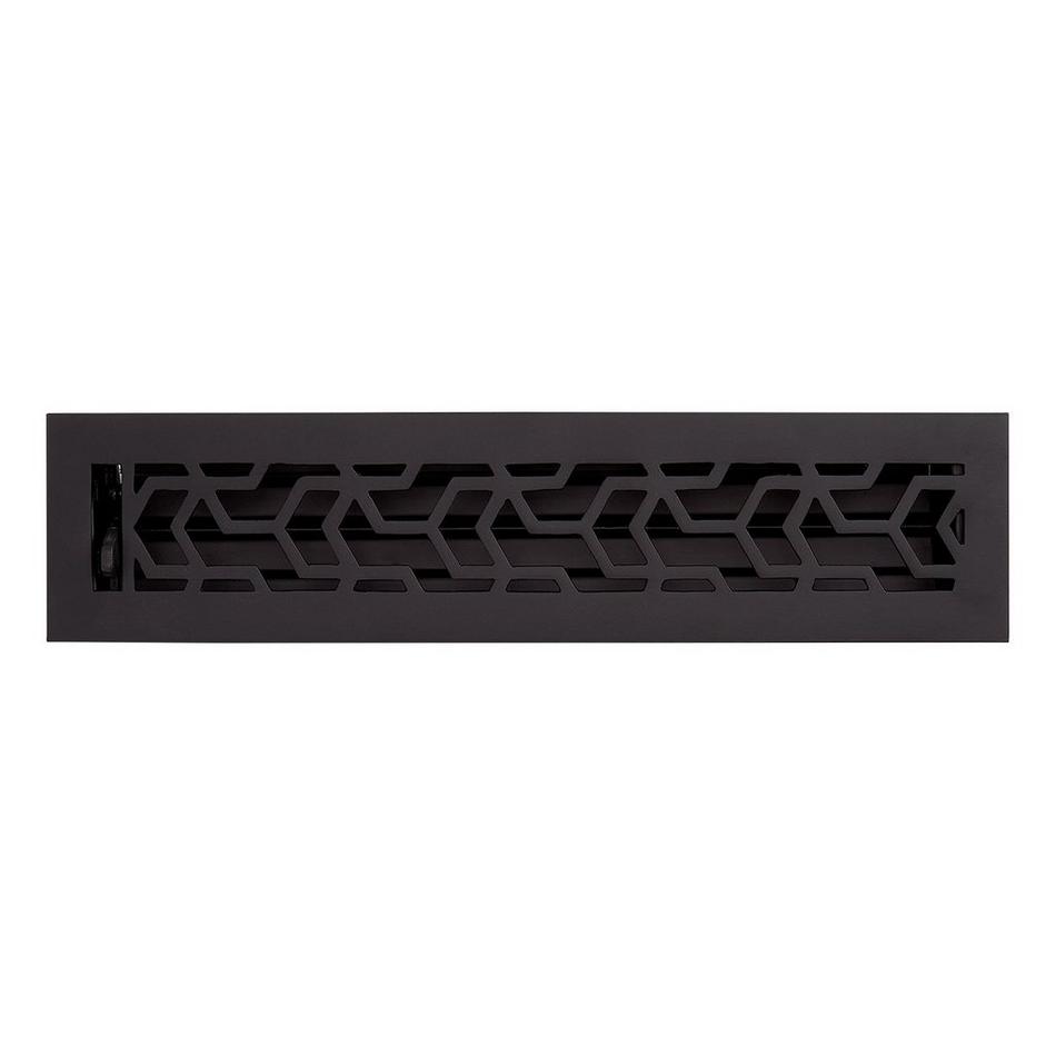 Jastrow Brass Floor/Wall Register - Matte Black - 2-1/4" x 12" (3-1/8" x 13-1/8" Overall), , large image number 0