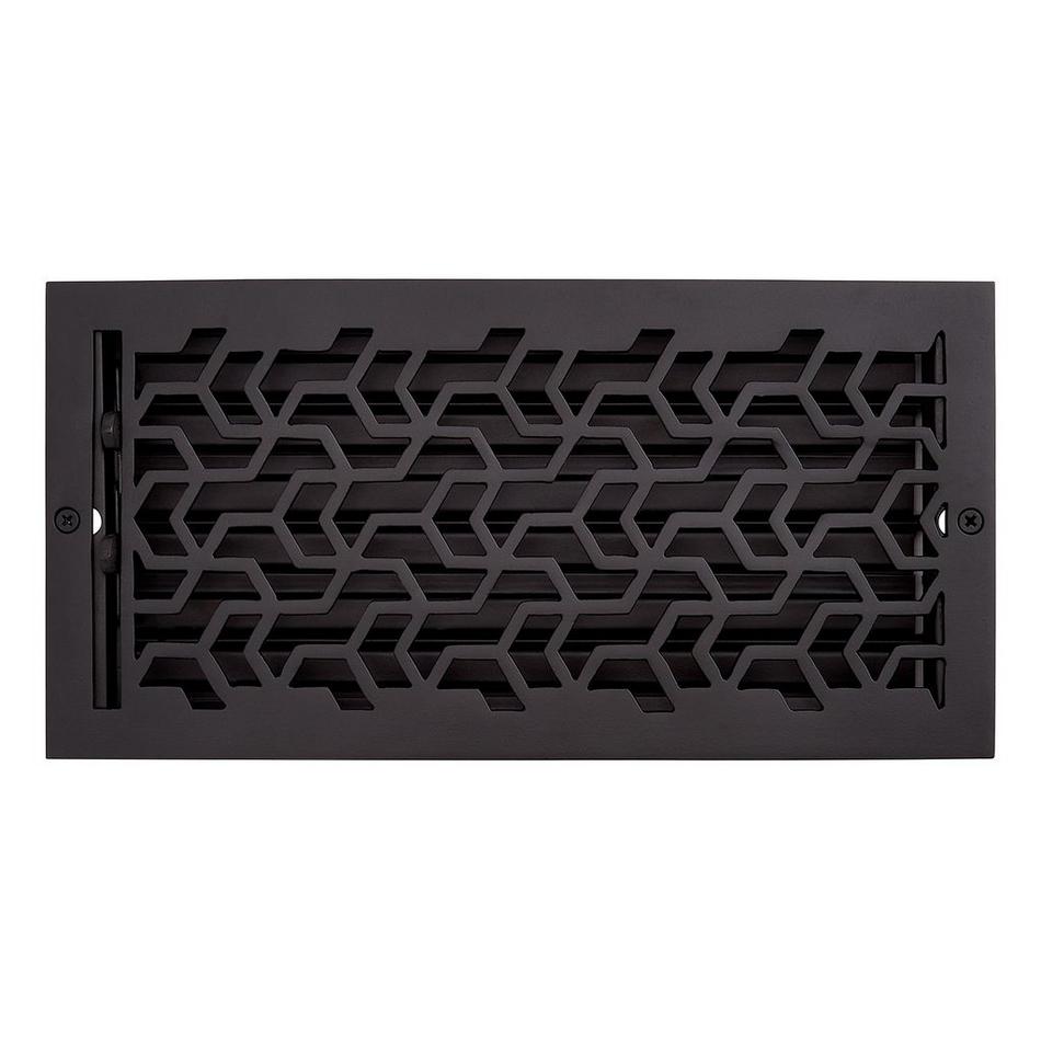 Jastrow Brass Wall Register - Matte Black - 6" x 10" (6-1/2" x 11-1/8" Overall), , large image number 0