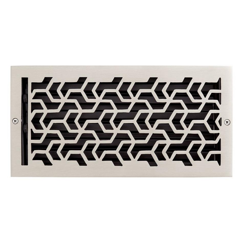 Jastrow Brass Wall Register - Brushed Nickel - 6" x 14" (6-5/8" x 15" Overall), , large image number 0