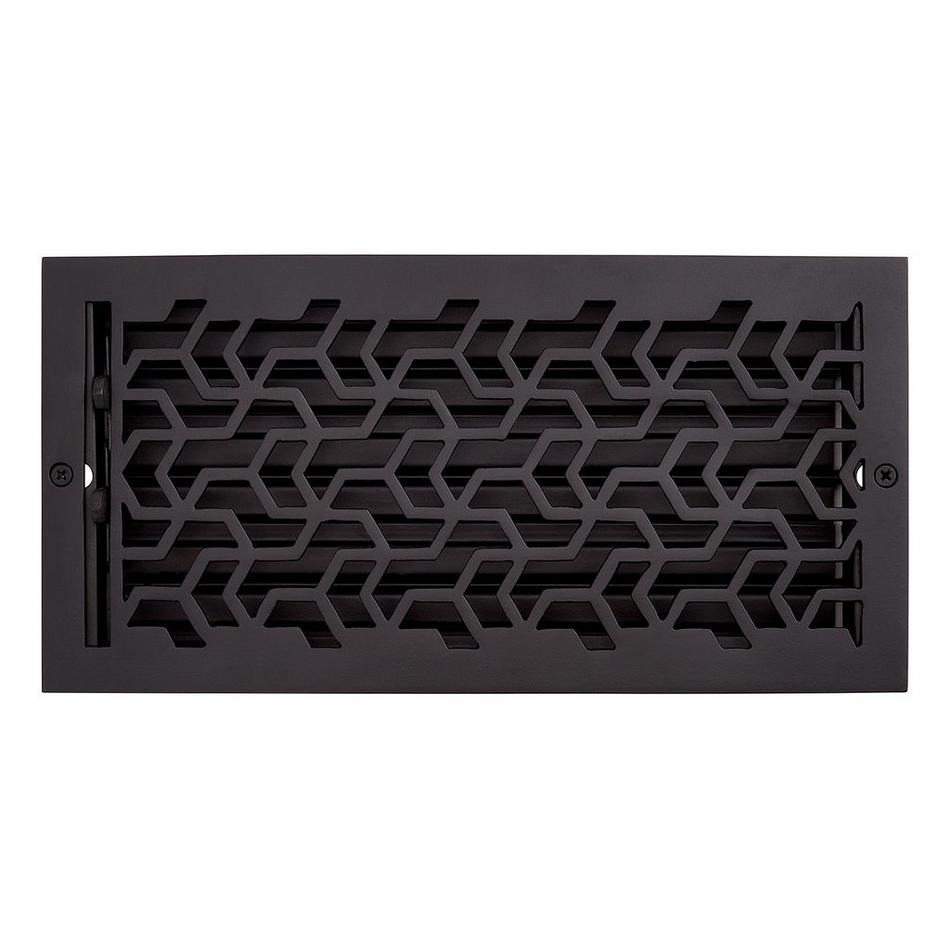 Jastrow Brass Wall Register - Matte Black - 6" x 14" (6-5/8" x 15" Overall), , large image number 0