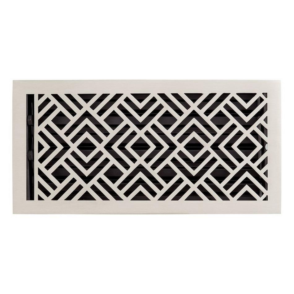 Beelman Brass Floor Register - Brushed Nickel - 6" x 10" (6-5/8" x 11-1/8" Overall), , large image number 0