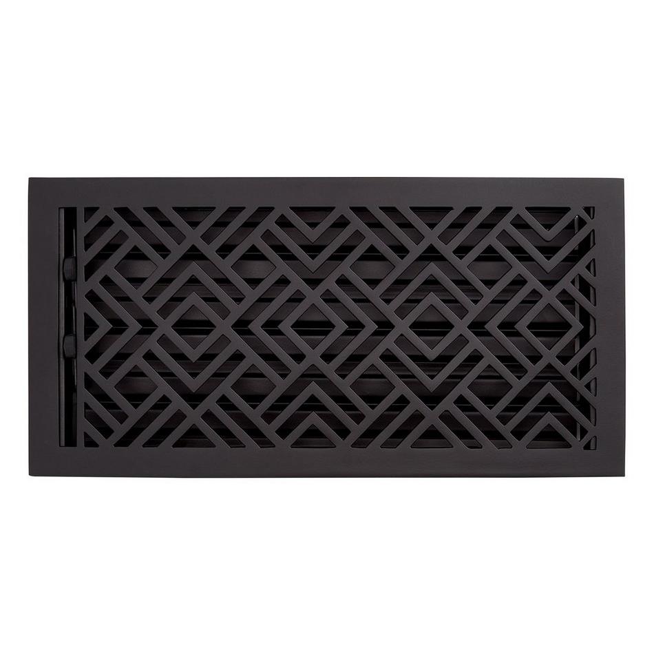 Beelman Brass Floor Register - Matte Black - 6" x 10" (6-5/8" x 11-1/8" Overall), , large image number 0