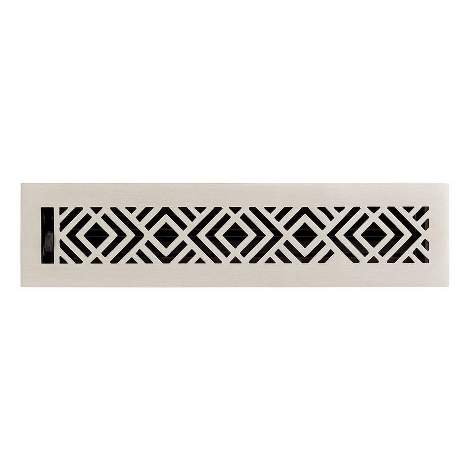 Beelman Brass Floor/Wall Register - Brushed Nickel - 2-1/4" x 14" (3-1/8" x 15"Overall), , large image number 0