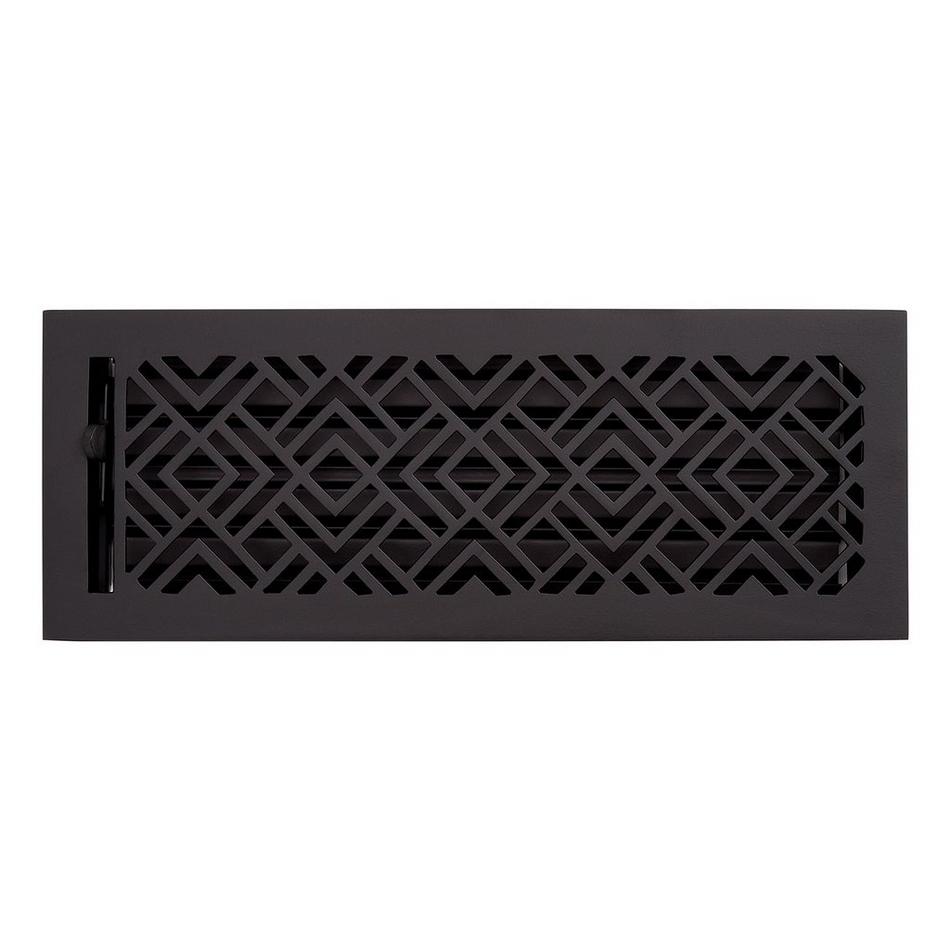 Beelman Brass Floor/Wall Register - Matte Black - 4" x 14" (4-7/8" x 15-1/8" Overall), , large image number 0