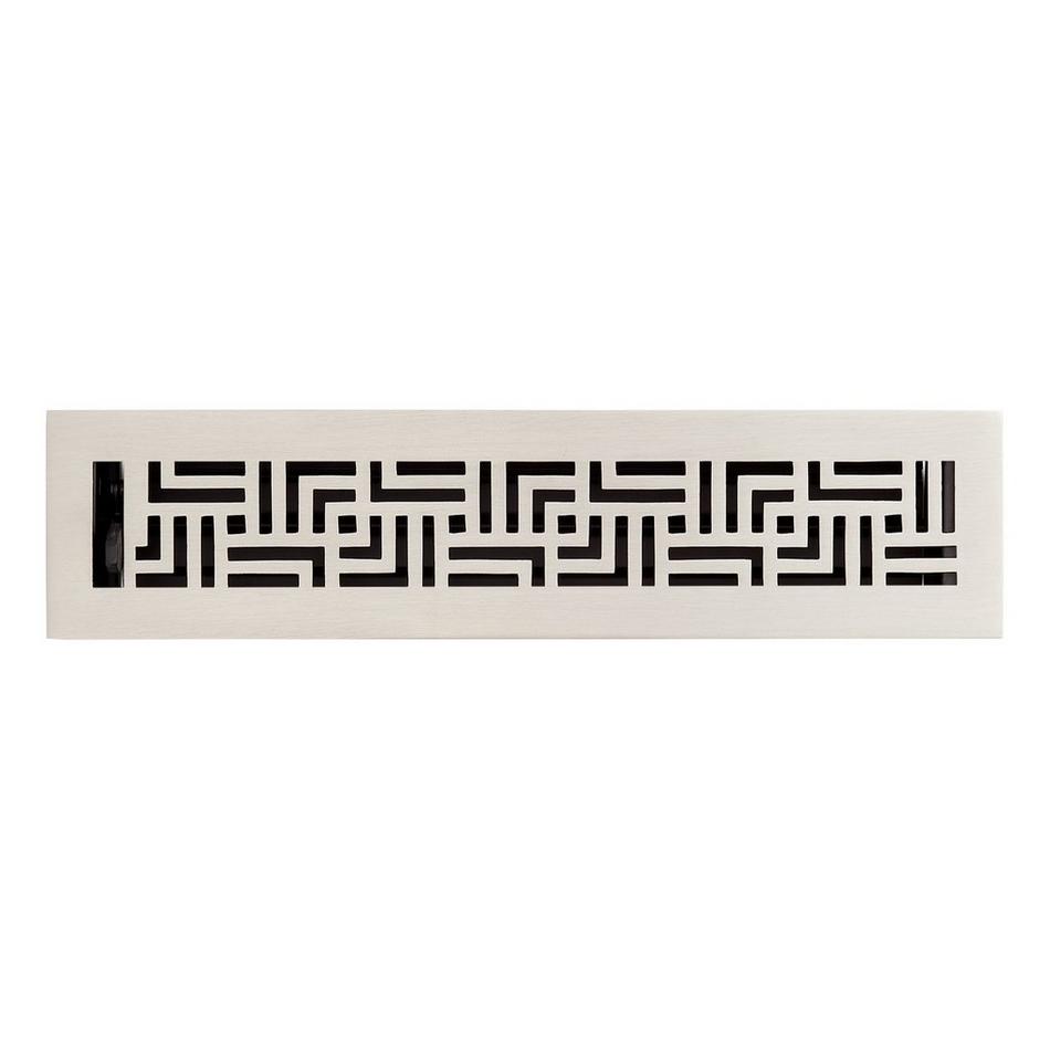 Astoria Brass Floor/Wall Register - Brushed Nickel - 2-1/4" x 14" (3-1/8" x 15"Overall), , large image number 0
