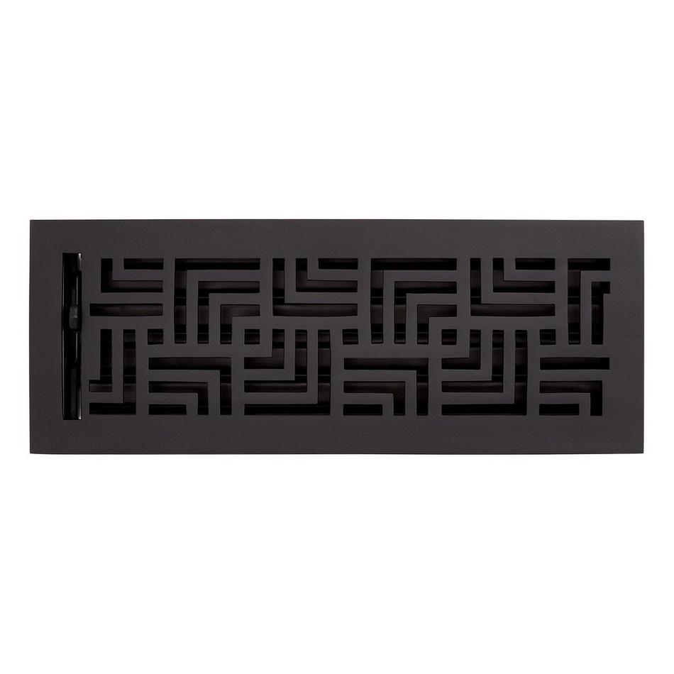 Astoria Brass Floor/Wall Register - Matte Black - 4" x 14" (4-7/8" x 15-1/8" Overall), , large image number 0
