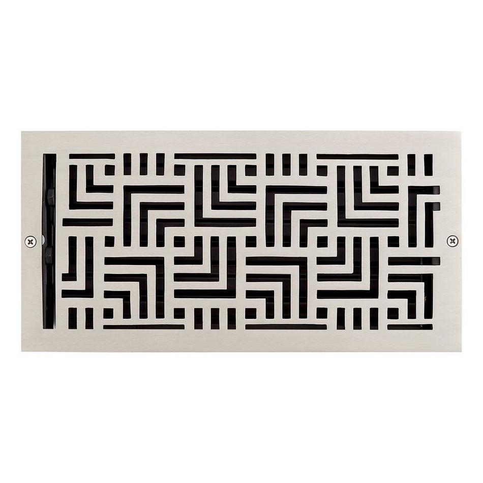 Astoria Brass Wall Register - Brushed Nickel - 6" x 12" (6-1/2" x 13-1/8" Overall), , large image number 0