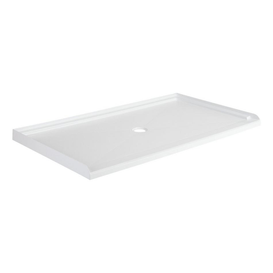 64" Acrylic ADA Compliant Shower Tray - Center Drain Opening  - White, , large image number 0