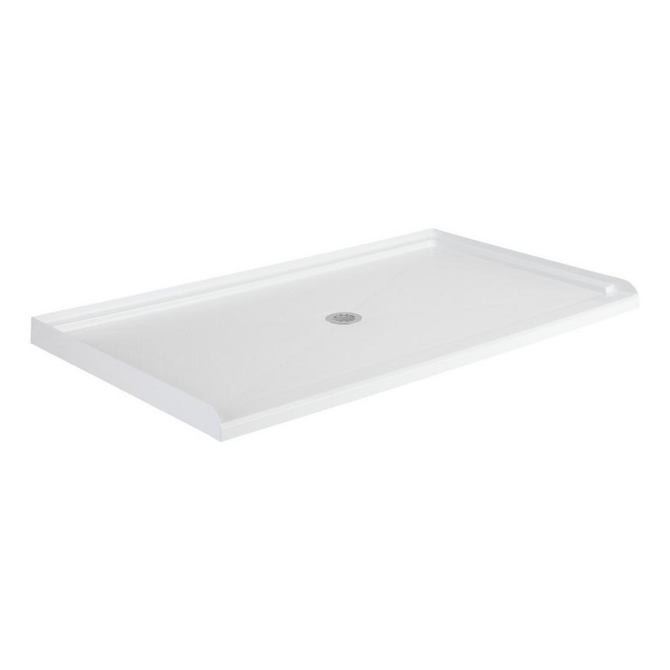 64" Acrylic ADA Compliant Shower Tray - Center Drain Opening  - White, , large image number 1
