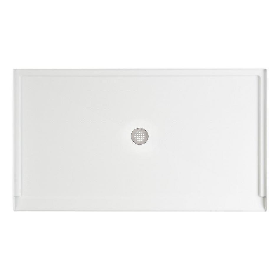 64" Acrylic ADA Compliant Shower Tray - Center Drain Opening  - White, , large image number 3