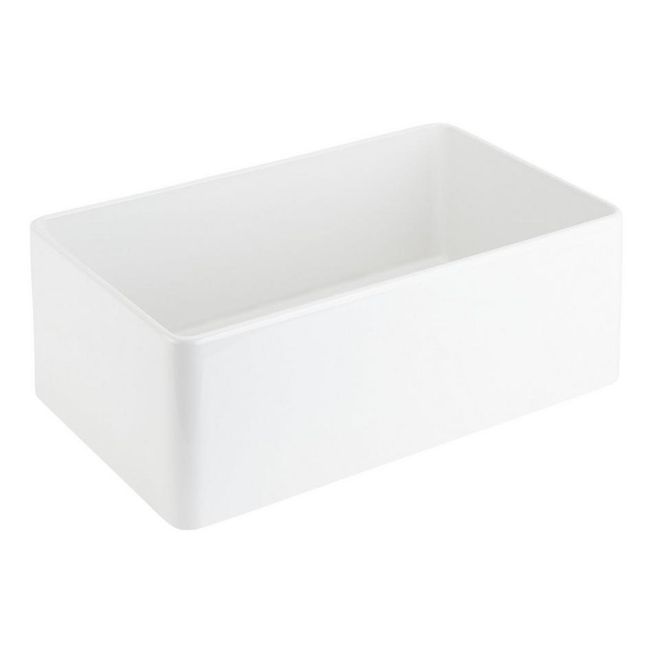 30" Elwynne Thin Wall Fireclay Farmhouse Sink - White, , large image number 1