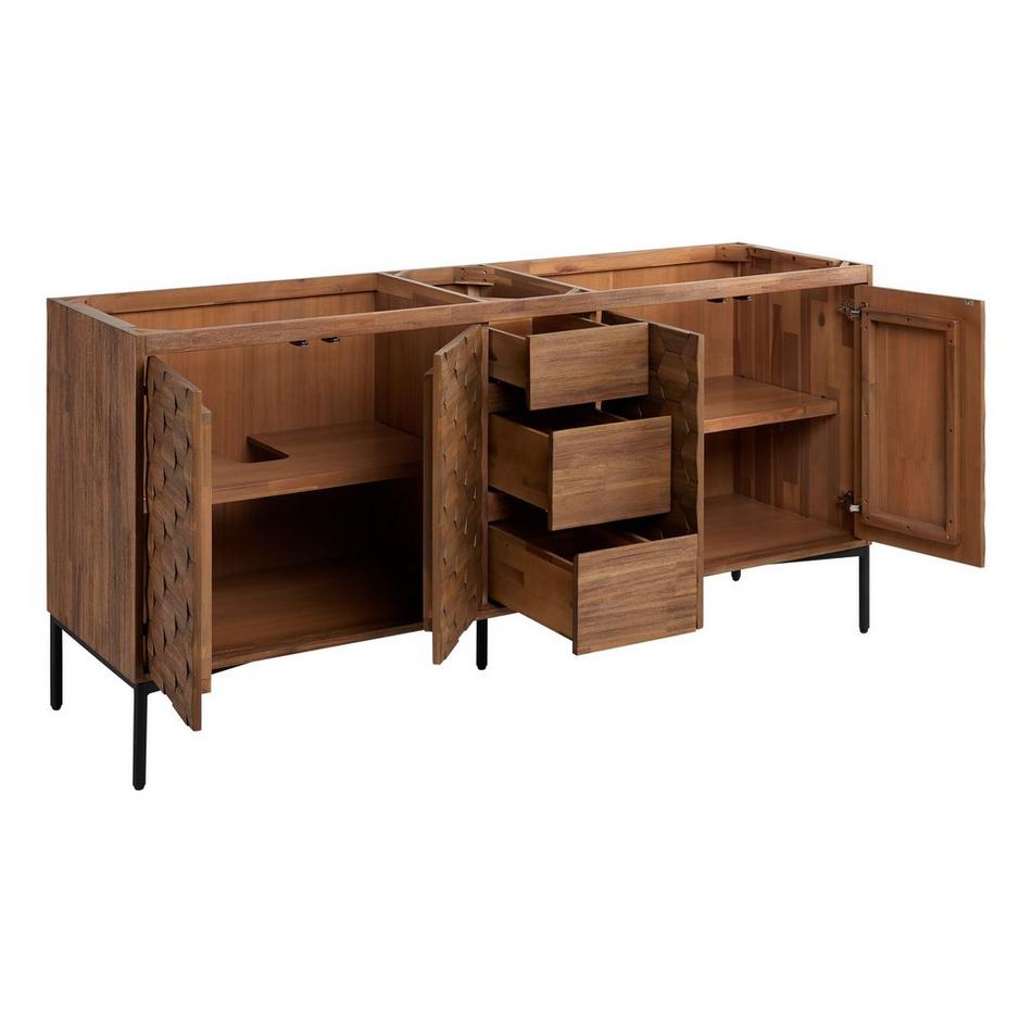 72" Devora Double Console Vanity with Undermount Sinks - Aged Auburn, , large image number 3