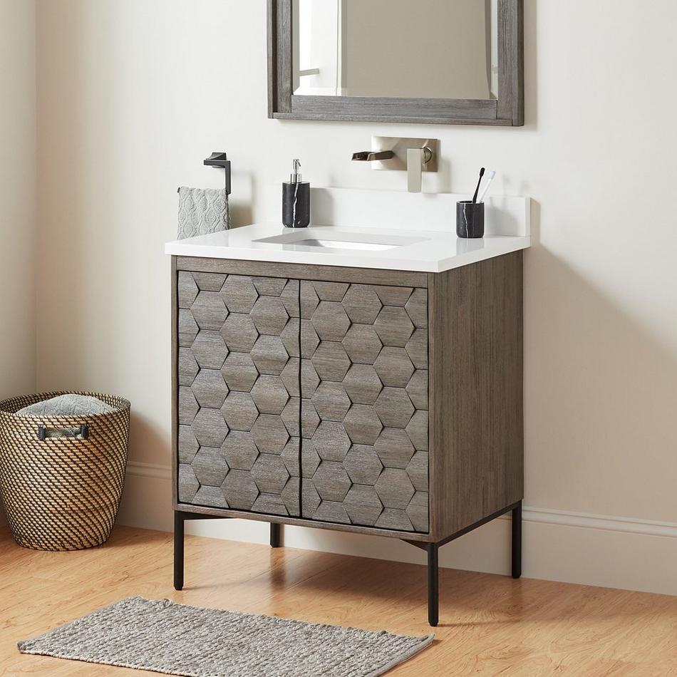 30" devora console vanity with rectangular undermount sink - port gray